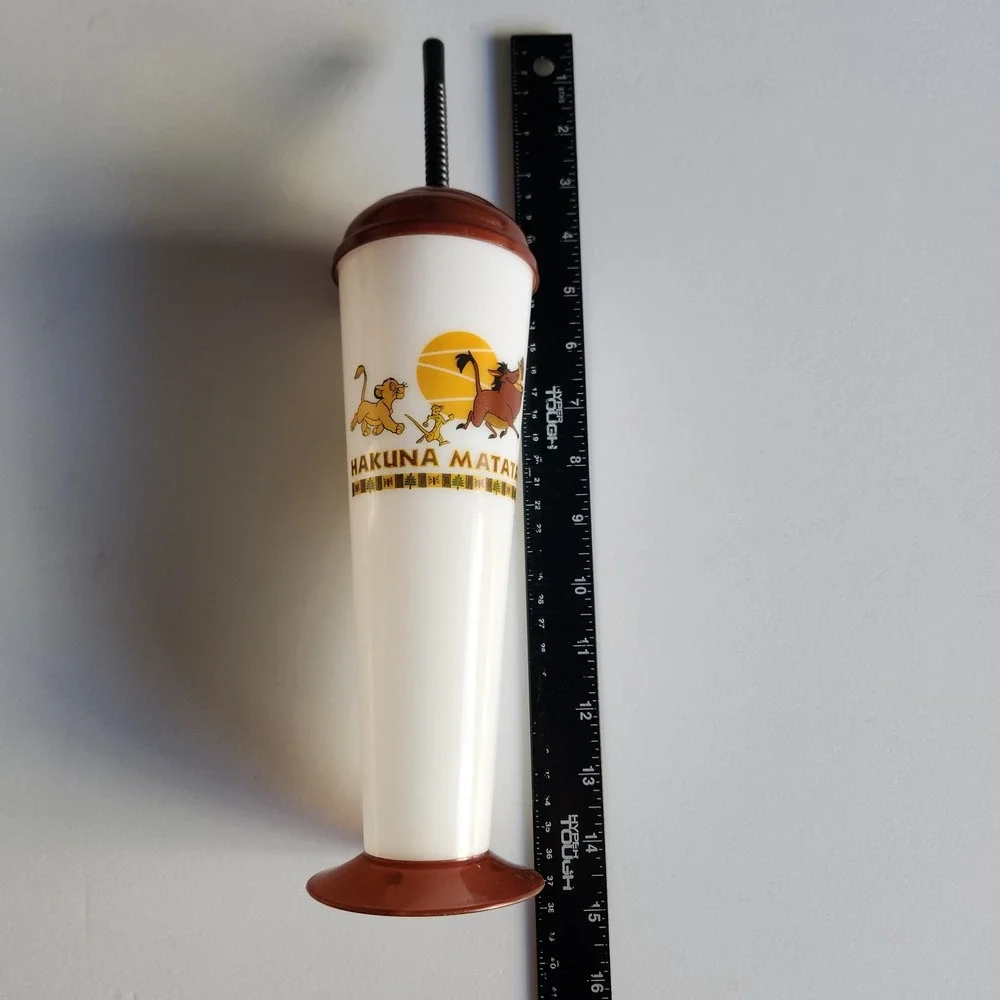 Disney The‎ Lion King Hakuna Matata Cup Simba Timon Pumbaa Lid Straw 11.5in